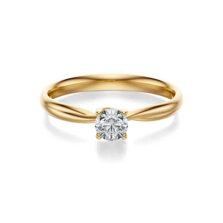 Pierścionek zaręczynowy złoty z diamentem